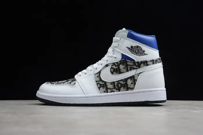 New Arrive Air Jordan 1 High  White Blue Black 