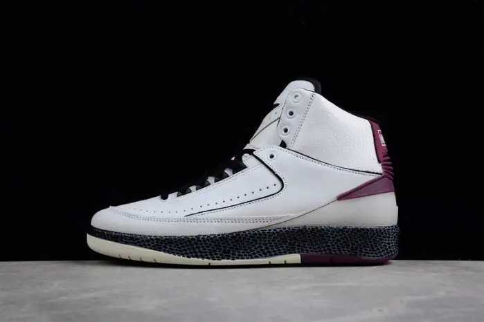 OW x Nike Air Jordan 2 Mid SP Grey Burgundy 