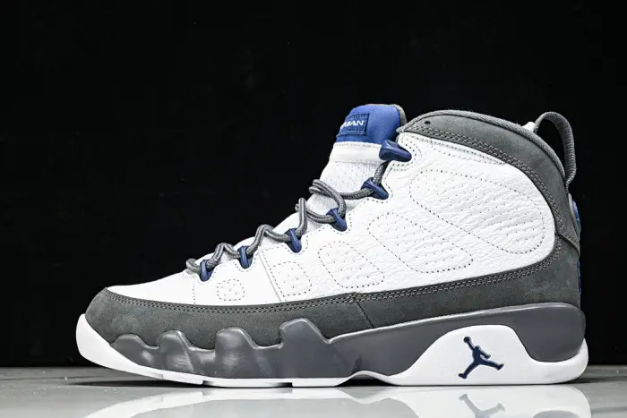 AIR JORDAN 9  White French Blue-Flint Grey 