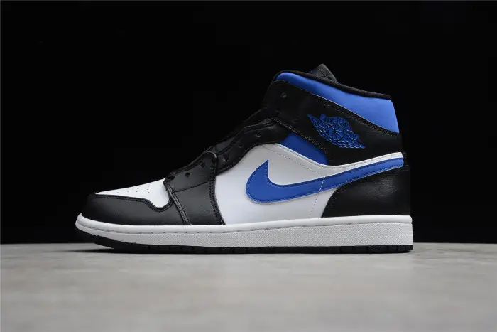 Jordan 1 Mid White Black Royal 