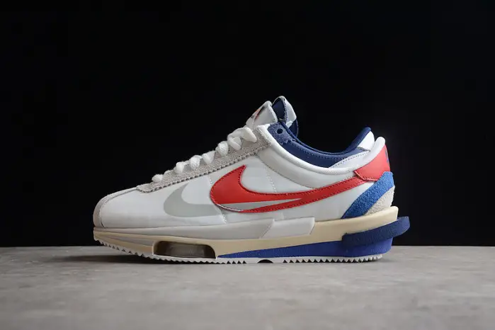 Sacai x Nike Cortez White Red Navy Blue 