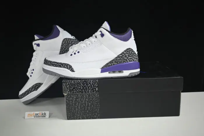 Air Jordan 3 White Black Dark Iris Cement Grey 