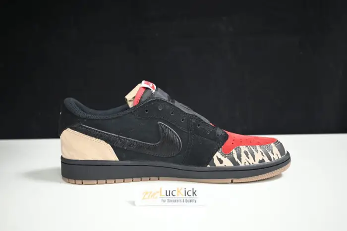 Air Jordan 1 Low x SoleFly 'Black and Sport Red 