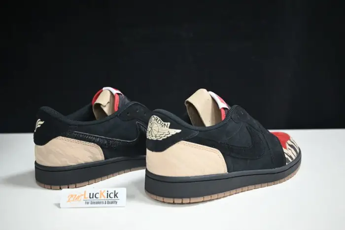 Air Jordan 1 Low x SoleFly 'Black and Sport Red 