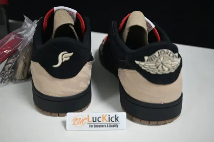 Air Jordan 1 Low x SoleFly 'Black and Sport Red 