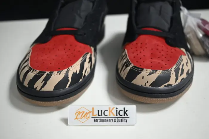 Air Jordan 1 Low x SoleFly 'Black and Sport Red 