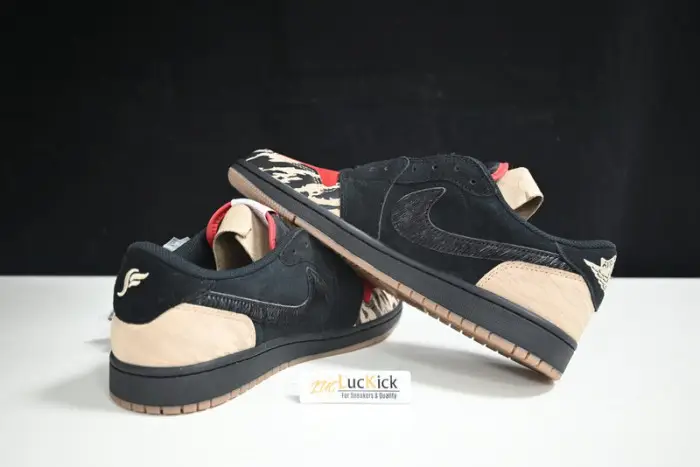 Air Jordan 1 Low x SoleFly 'Black and Sport Red 