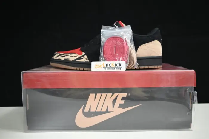 Air Jordan 1 Low x SoleFly 'Black and Sport Red 