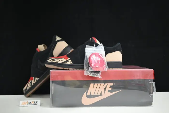 Air Jordan 1 Low x SoleFly 'Black and Sport Red 