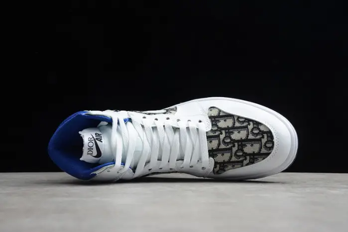 New Arrive Air Jordan 1 High  White Blue Black 
