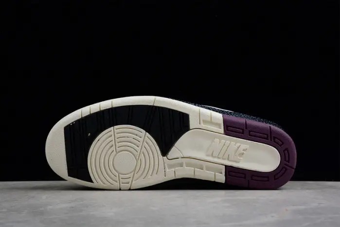 OW x Nike Air Jordan 2 Mid SP Grey Burgundy 