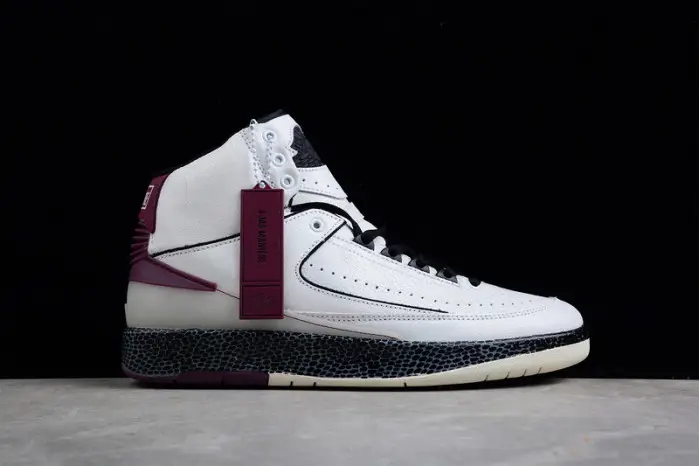 OW x Nike Air Jordan 2 Mid SP Grey Burgundy 