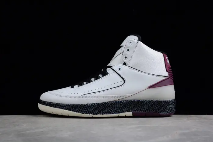 OW x Nike Air Jordan 2 Mid SP Grey Burgundy 