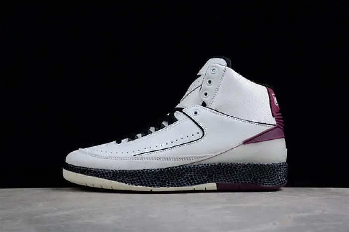 OW x Nike Air Jordan 2 Mid SP Grey Burgundy 