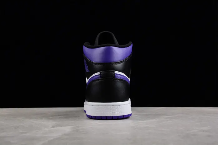 Jordan 1 Mid White Black Purple 