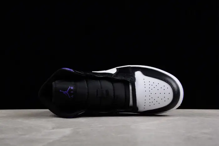 Jordan 1 Mid White Black Purple 