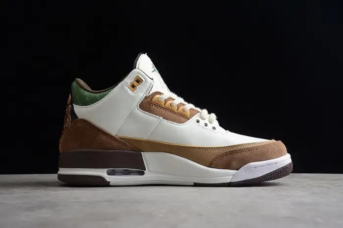 Air Jordan 3 Retro SE White Dark Brown Green Shoes 