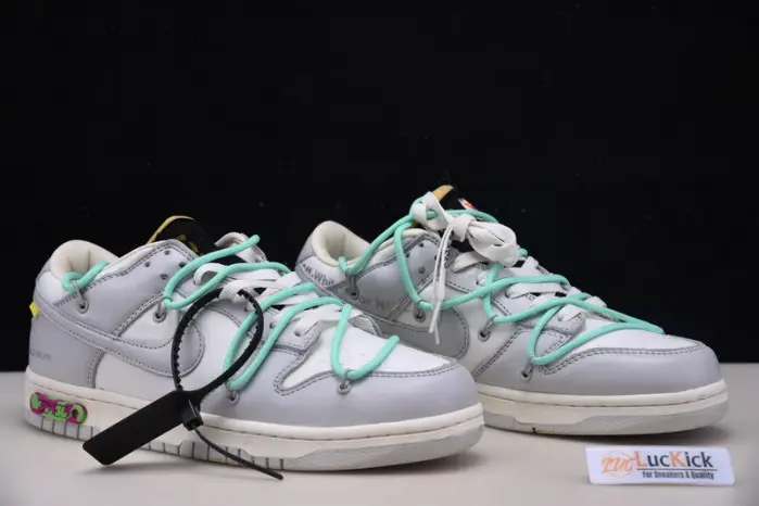 OW X NIKE SB DUNK LOW 04 OF 50 OW WHITE GREY GREEN 