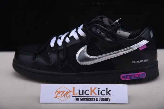 Nike OW x Nike Dunk Low Black, silver and purple 