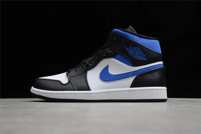 Jordan 1 Mid White Black Royal 