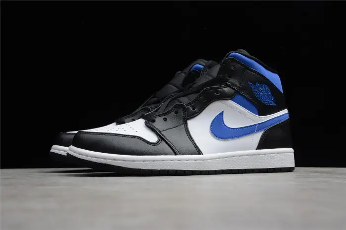 Jordan 1 Mid White Black Royal 