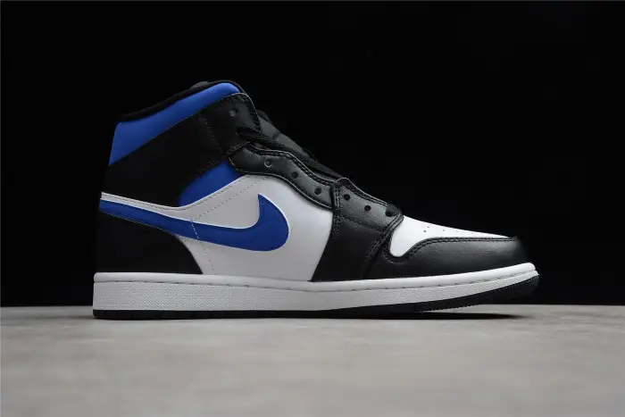 Jordan 1 Mid White Black Royal 