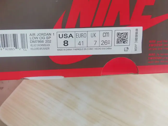 TRAVIS SCOTT X AIR JORDAN 1 LOW OG BLACK OAK 