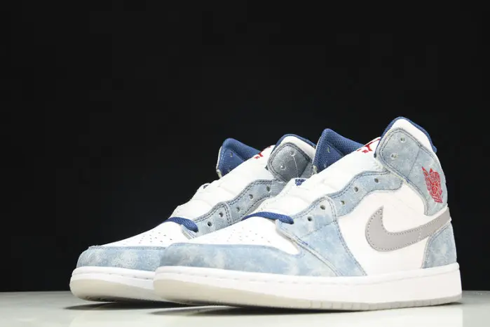 JORDAN 1 MID FRENCH BLUE FIRE RED 