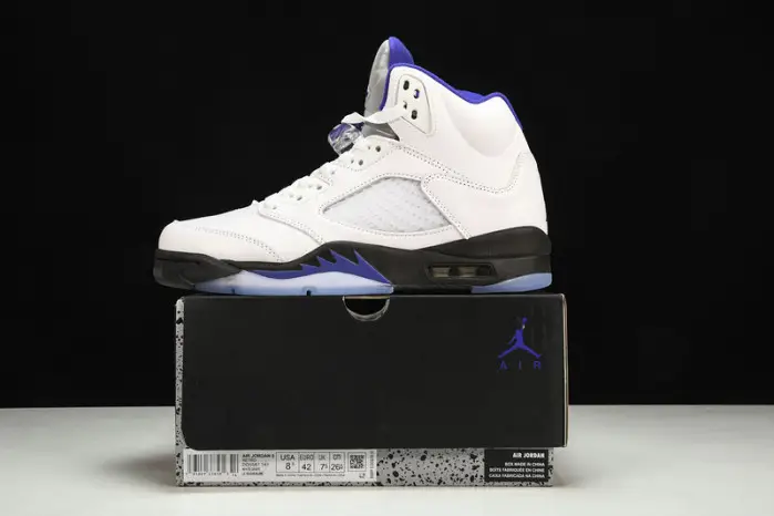 Air Jordan 5 White Dark Concord-Black 