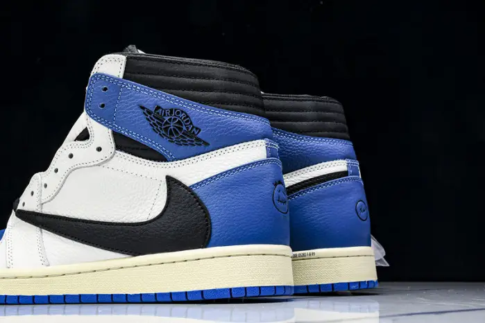 Air Jordan 1 Travis Scott Blank Black Barb  Cap Leather 