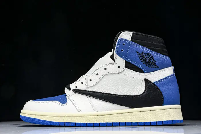Air Jordan 1 Travis Scott Blank Black Barb  Cap Leather 