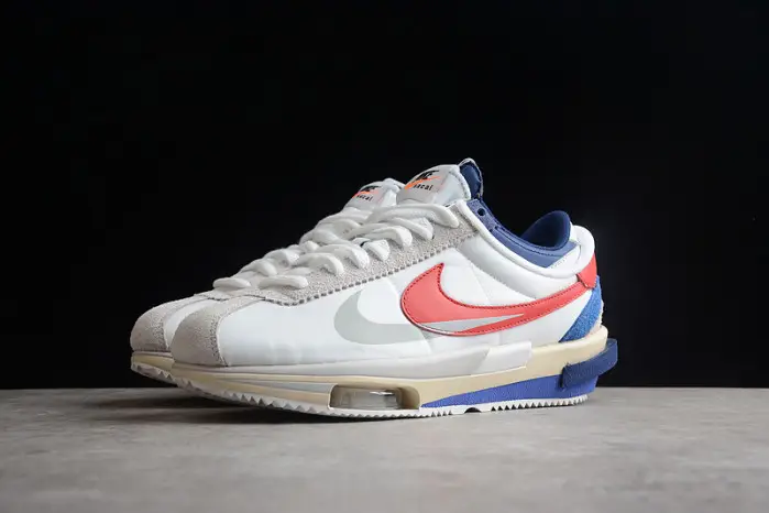 Sacai x Nike Cortez White Red Navy Blue 