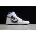 New Arrive Air Jordan 1 High  White Blue Black 